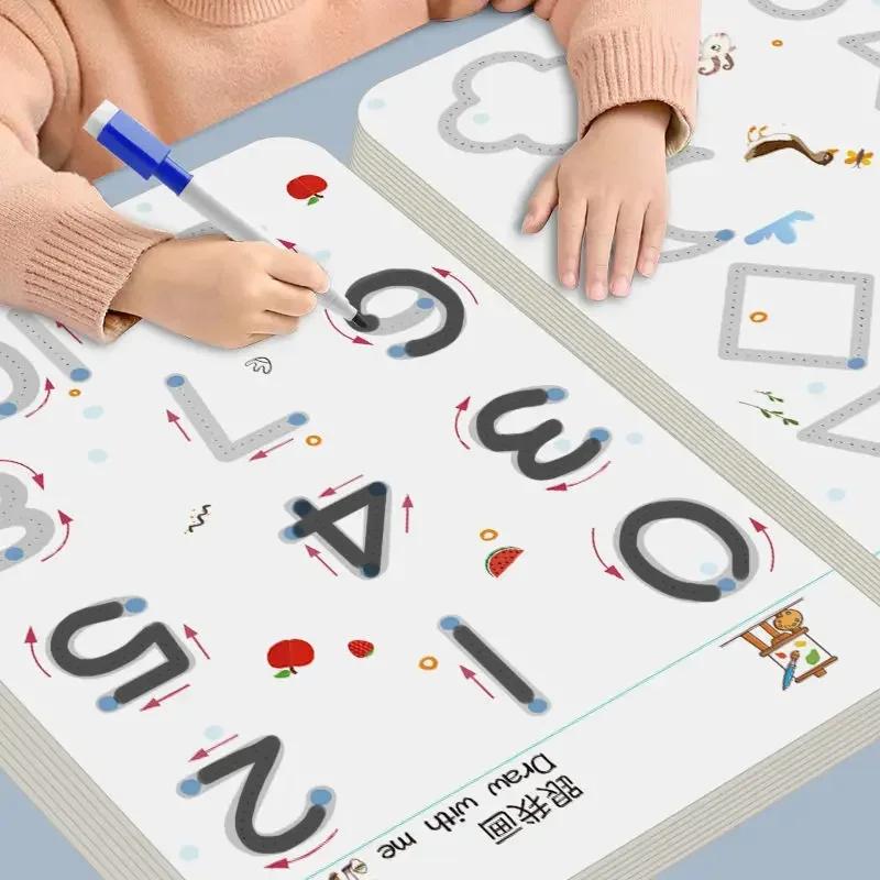 Kids Educational Workbooks - Livro de trabalho de rastreamento mágico,