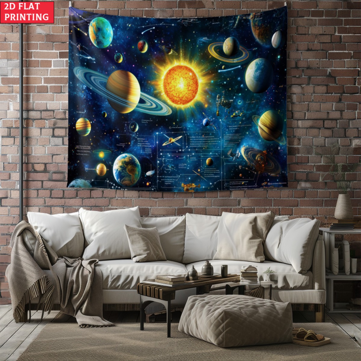 Kids Educational Poster - Sem moldura sistema solar planeta tapeçaria