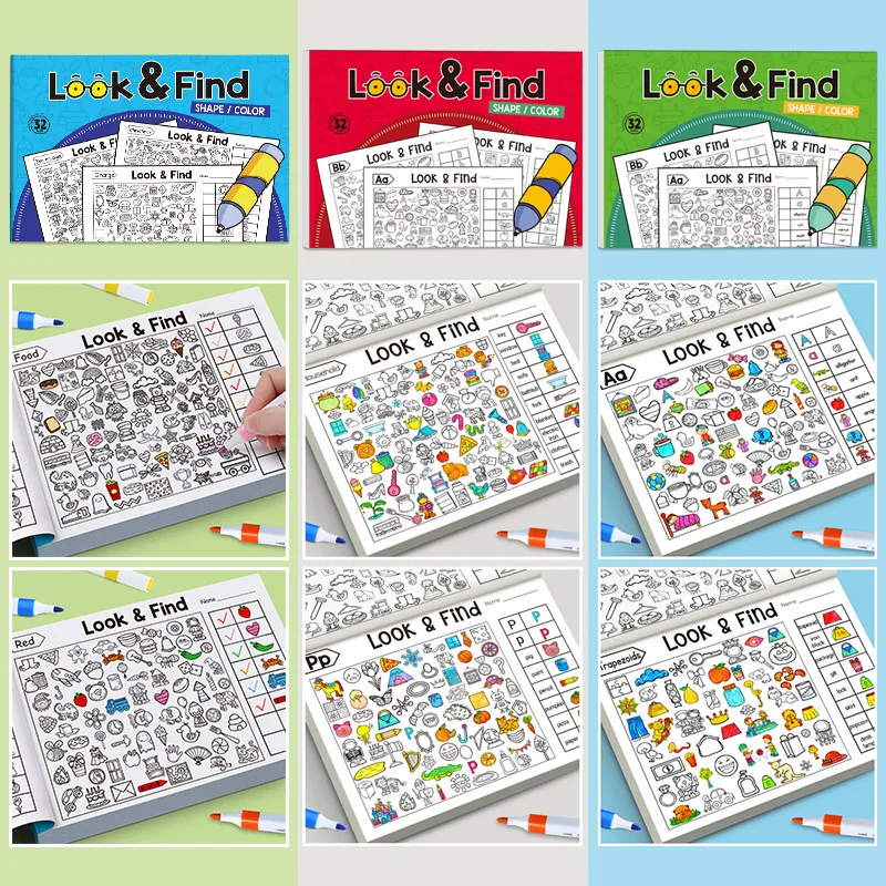 Kids Educational Workbooks - Livro de Colorir com Objetos Escondidos