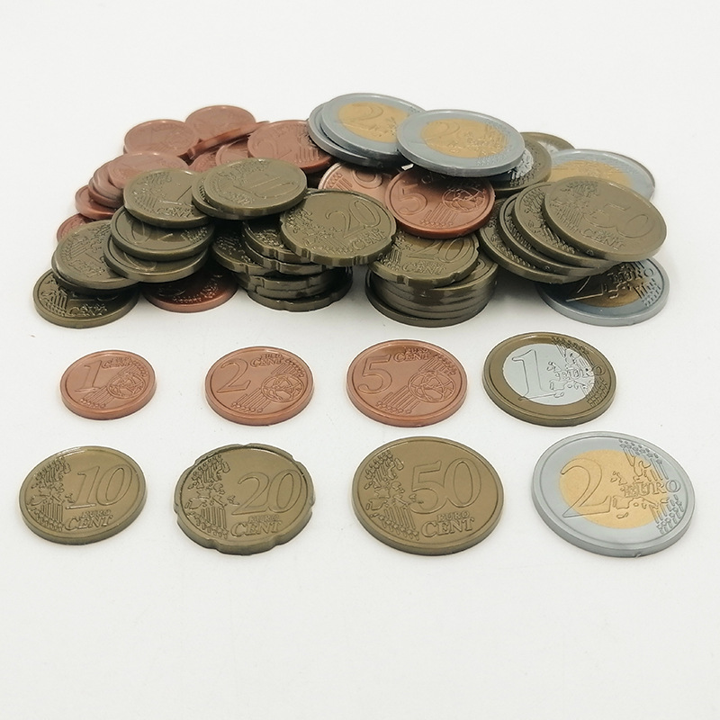 Kids Education Money - 160 pçs plástico euro moeda jogando