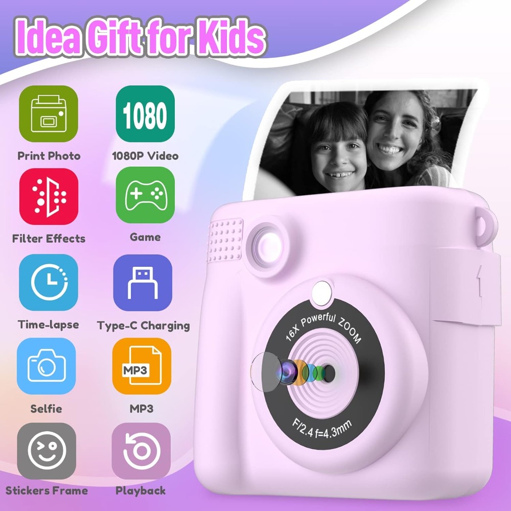 Câmera de impressão instantâne - Kids Education Video avaliação e preço