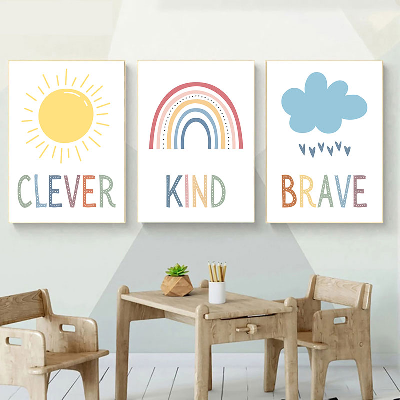 Bonito sol arco-íris nuvem imp - Kids Education Quotes avaliação e preço