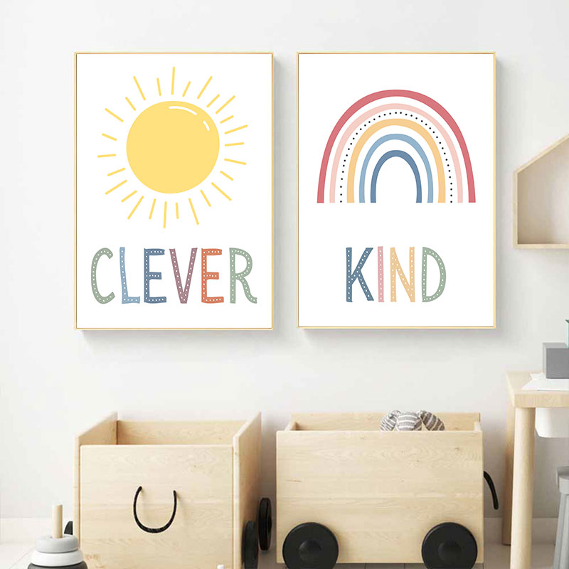 Bonito sol arco-íris nuvem imp - Kids Education Quotes avaliação e preço