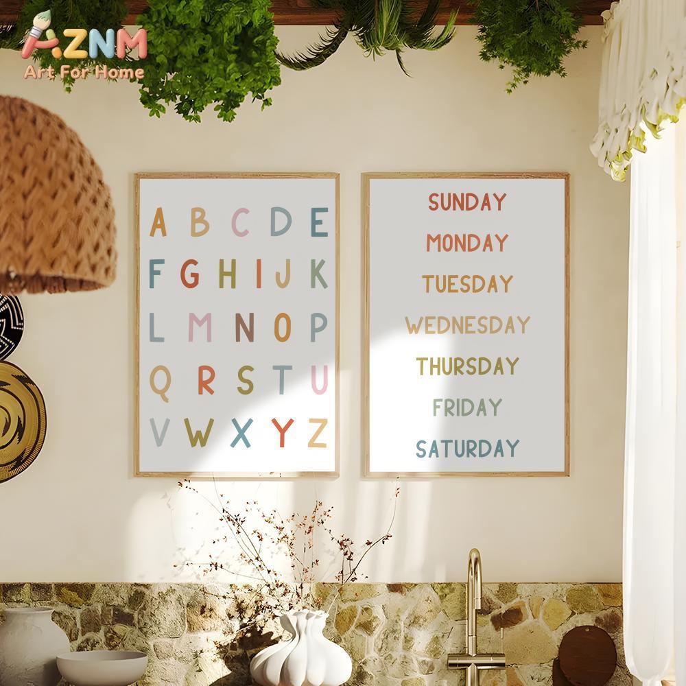 AZNM Quadro de Parede Educacio - Kids Educational Poster avaliação e preço