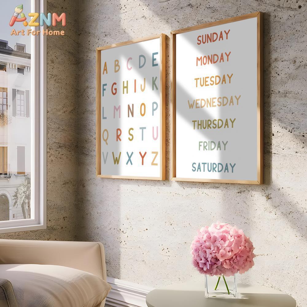 AZNM Quadro de Parede Educacio - Kids Educational Poster avaliação e preço
