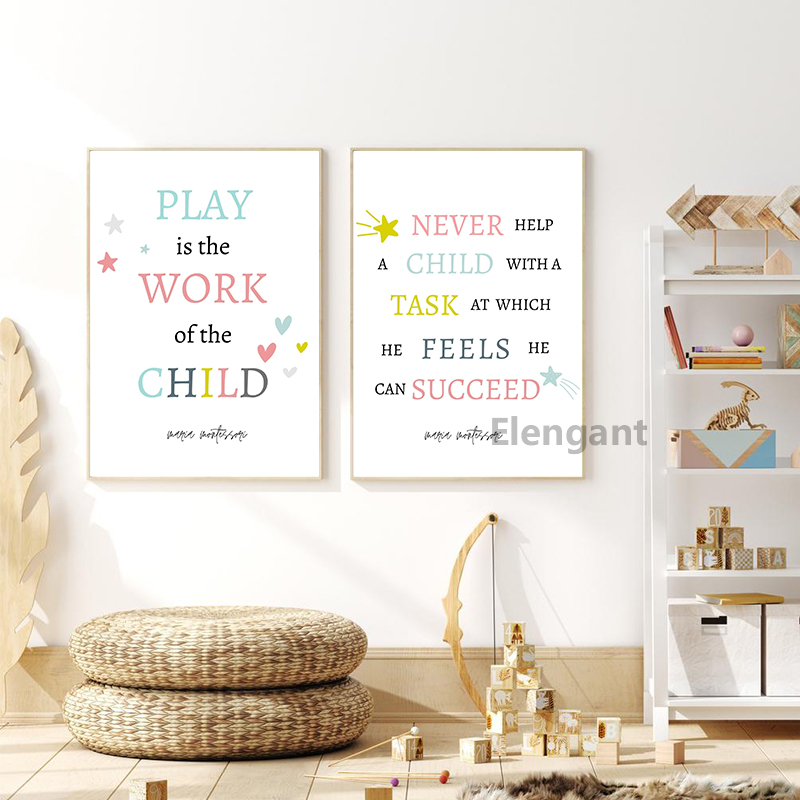 Jogar é o trabalho de uma cria - Kids Education Quotes avaliação e preço