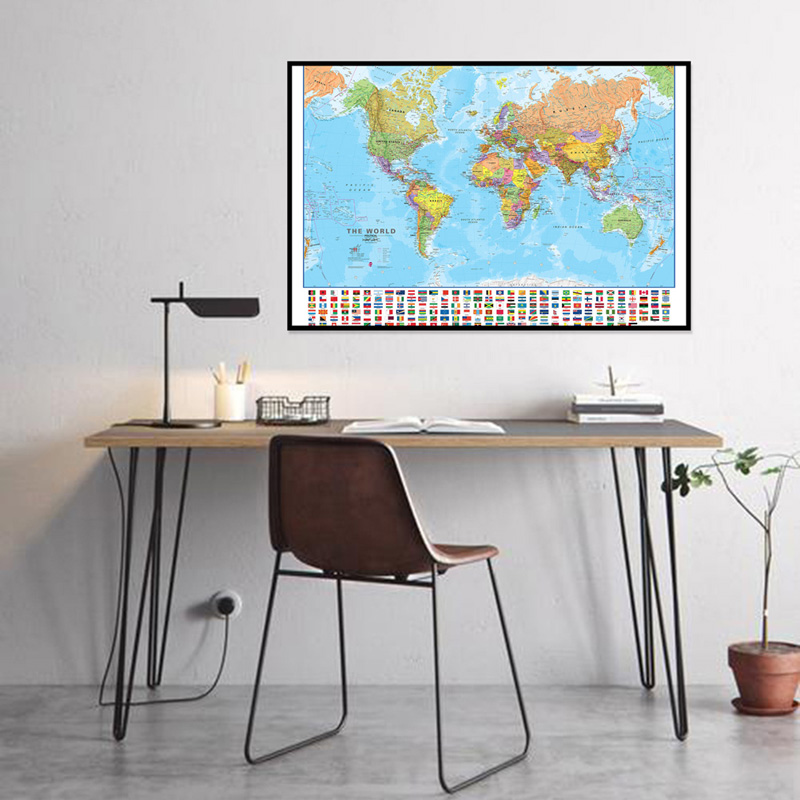 Mapa mundi a2 59*42cm com band - Kids Educational Poster avaliação e preço
