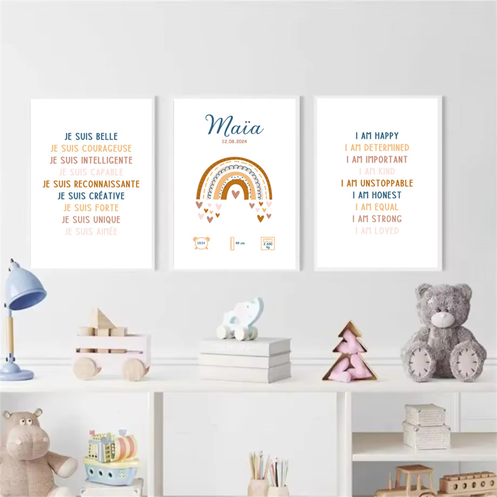 Custom Baby Name Birth Poster, - Kids Education Quotes avaliação e preço