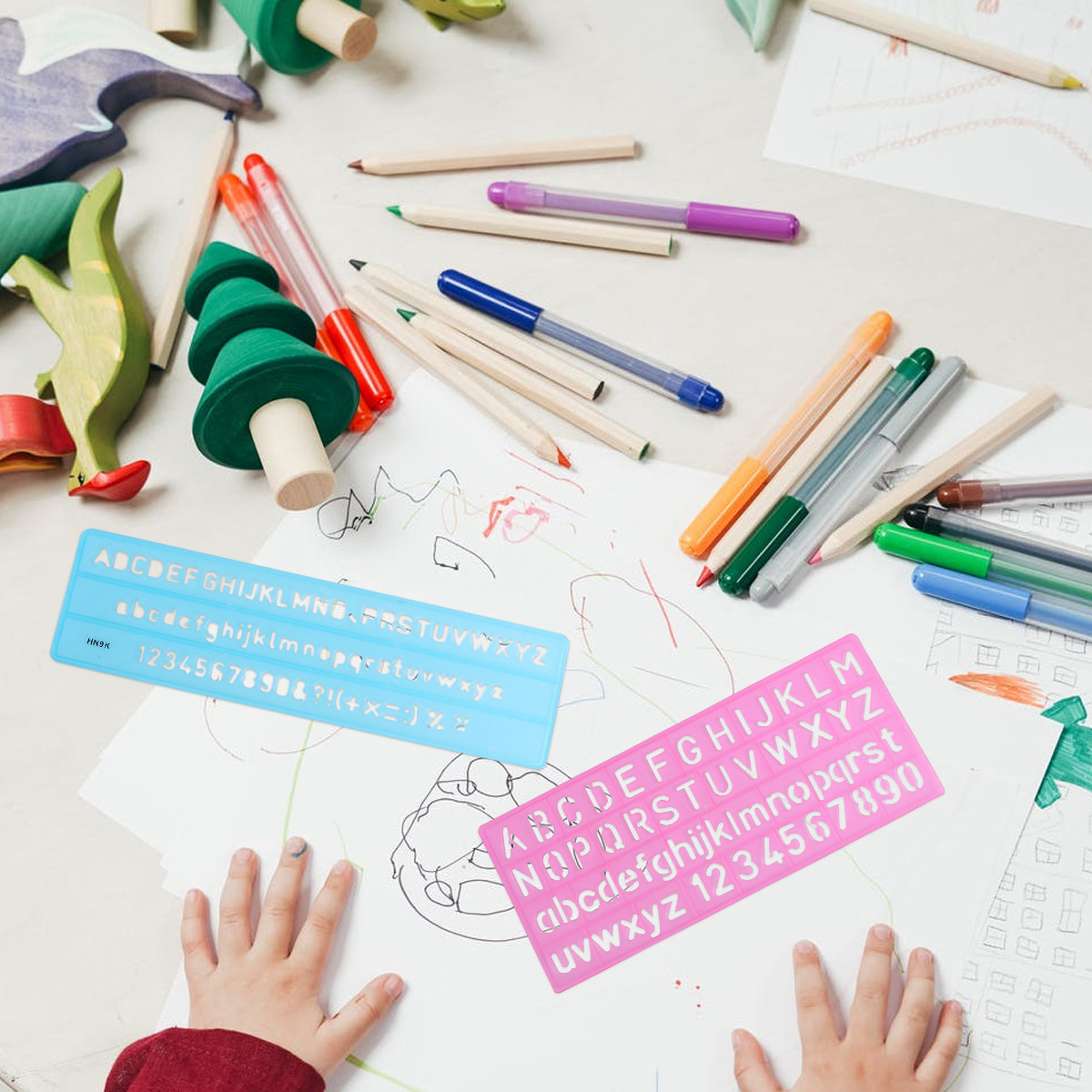 4 Peças de Réguas Plásticas Co - Kids Education Template avaliação e preço
